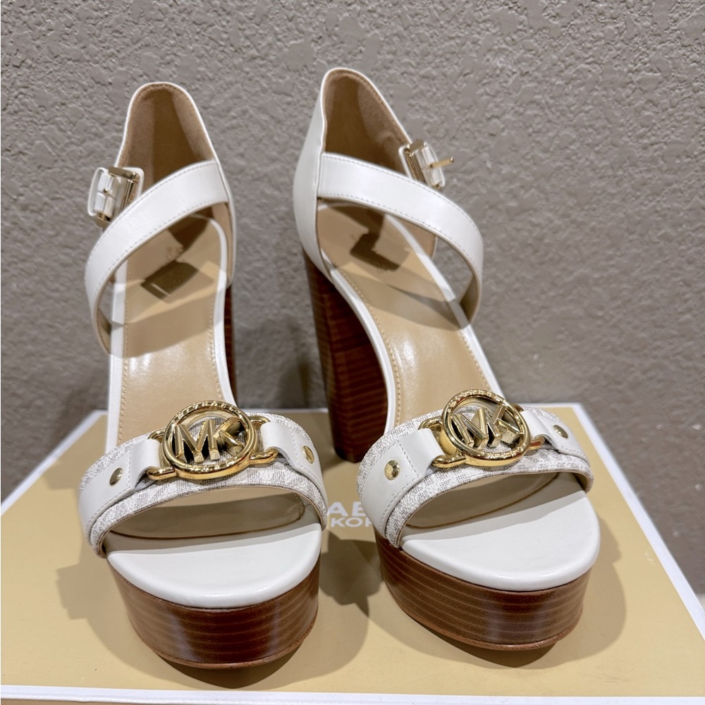 Cream Michael Kors Platform Shoes